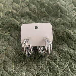Silver multi-hoop earrings (new)